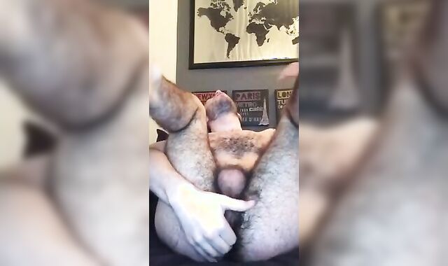 Hairy Hole Fingered by a Horny Hunk