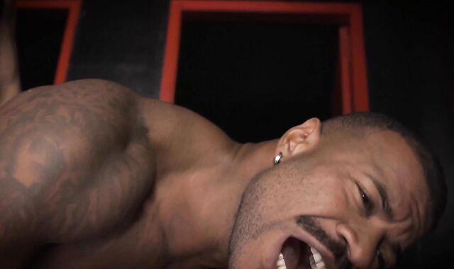 FetishMen:voyeur Bulky Dominic taunting uncircumcised man meat