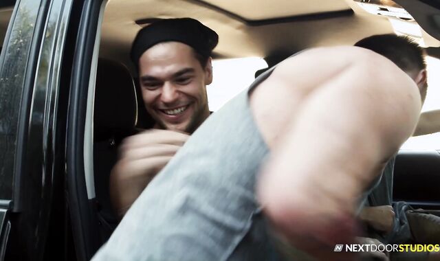 Next Door Homies voyeur-voyeur Large jizz-shotgun Lance Ford getting a facial cumshot