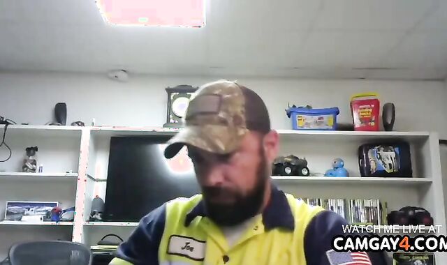 senior Bearded man Fapping In web cam
