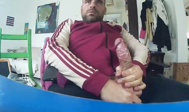 Big-Cock Bear Masturbating on Webcam 3