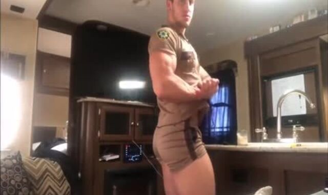 Rock hard catapulting among beefy yankee hairy man