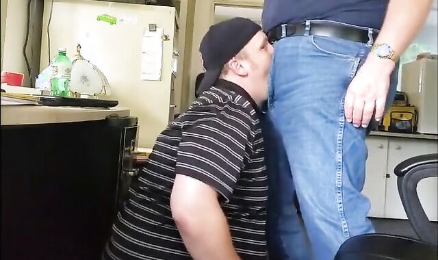 Fat Daddy Trucker Uses Chubby Boy's Mouth as a Dumping Ground 2