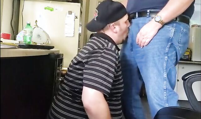 Fat Daddy Trucker Uses Chubby Boy's Mouth as a Dumping Ground 2