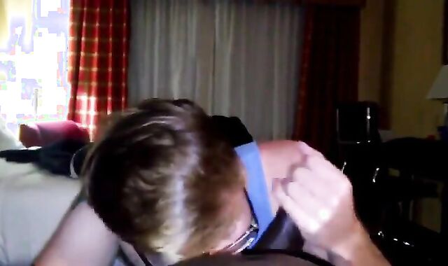 Big Black Cock Gets Serviced by a Hungry White Mouth