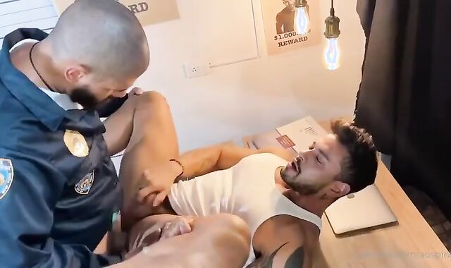 Policeman Made Prisoner His super-bitch.spycam saucy homosexual Bang-out