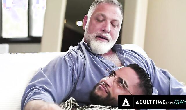 Adult Time cool Daddy Hairy man Brings Inked Beefcake