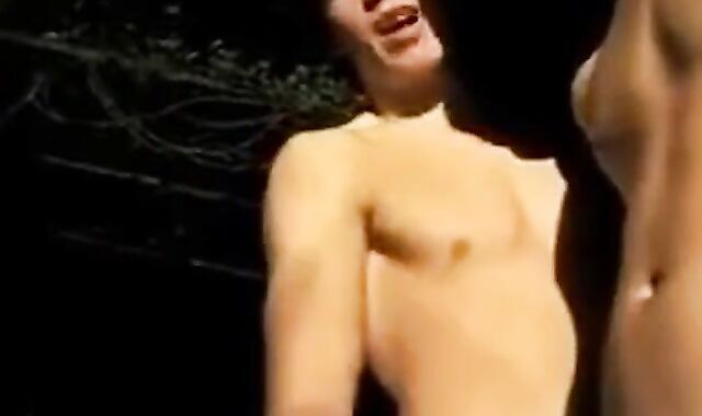 Twink Gets a Helping Hand from His Buddy Outdoors