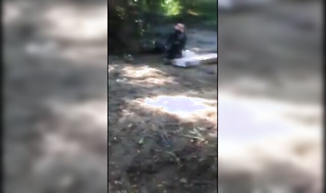 Exhibitionist Flashes Homeless Guy and Gets Handjob Outdoors