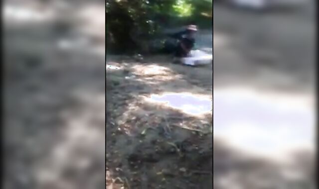 Exhibitionist Flashes Homeless Guy and Gets Handjob Outdoors