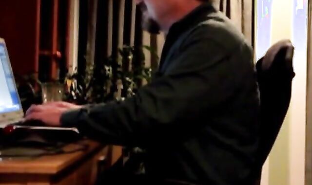 Bearded Daddy Strokes His Cock Solo