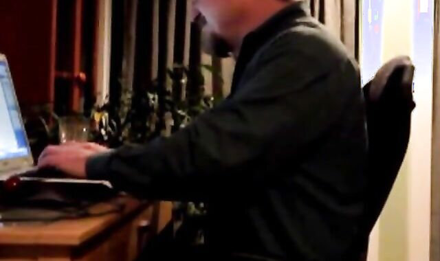 Bearded Daddy Strokes His Cock Solo