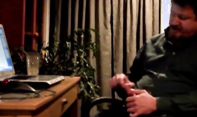 Bearded Daddy Strokes His Cock Solo