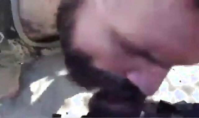 Bearded Daddy Gives Facial in the Woods