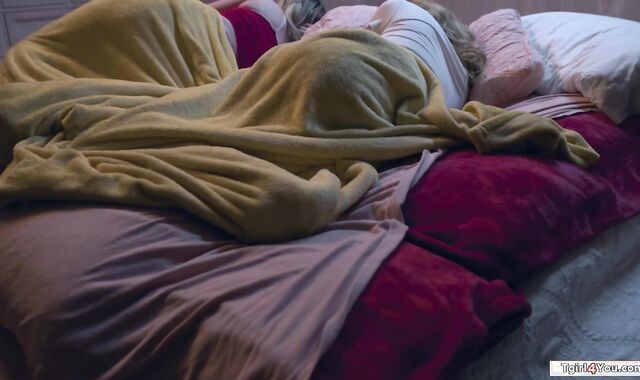 My trans gf lies there with a big boner