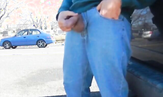 Big-Cock Daddy Stroking Outdoors