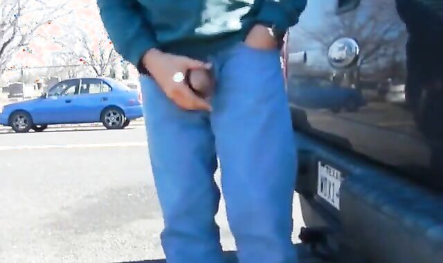 Big-Cock Daddy Stroking Outdoors