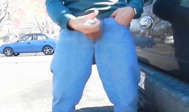 Big-Cock Daddy Stroking Outdoors