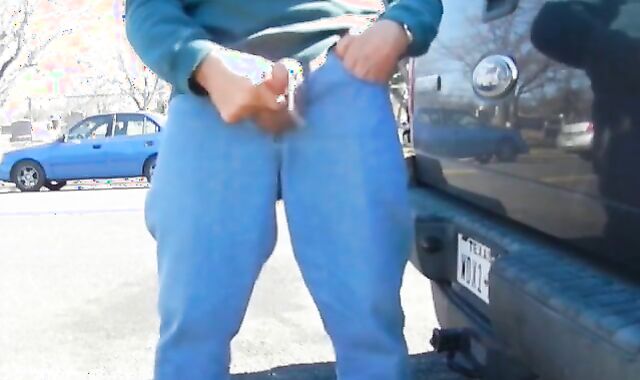 Big-Cock Daddy Stroking Outdoors