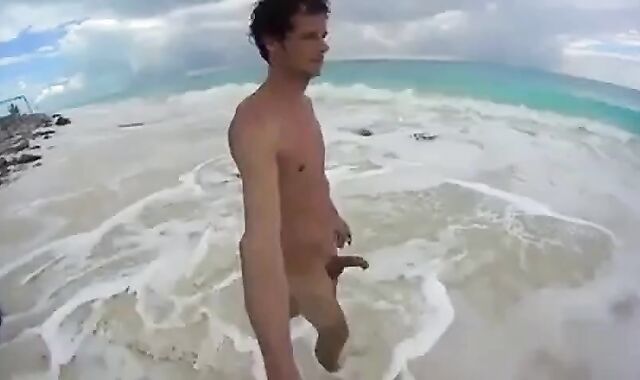 Big-Cock Men Jerk Off at a Cuba Beach
