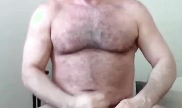 Daddy Bear Coach Strokes Off & Cums Hard 3