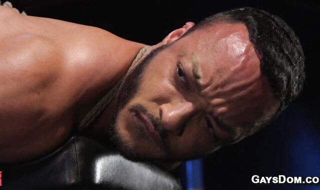 Biker dom ties and anal fucks black gay