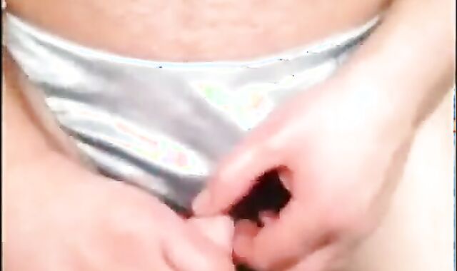 Satin-clad Hunk Frottage Fun