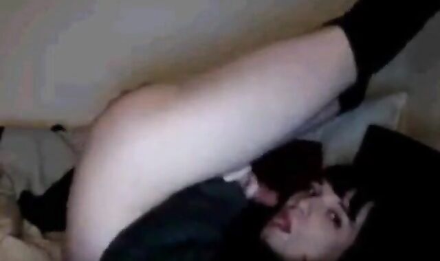 Self-Sucking Crossdresser Blasts Cum in Mouth 3