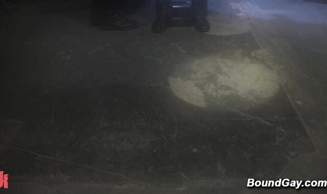 Two doms torment tied up stud