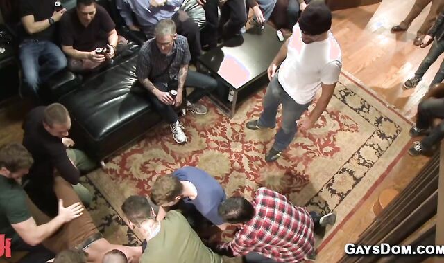 Neighbor gangbang punished at party