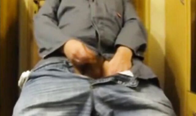 Daddy Strokes His Uncut Small Cock on Webcam