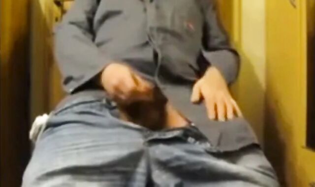 Daddy Strokes His Uncut Small Cock on Webcam