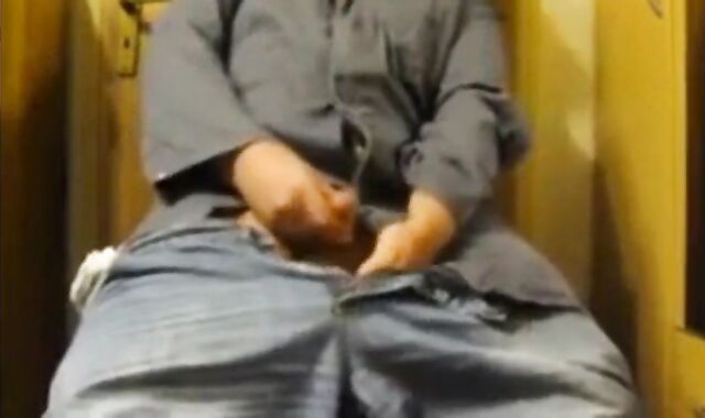 Daddy Strokes His Uncut Small Cock on Webcam