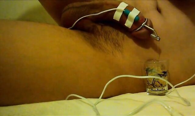 Precum and Cum with Urethral Sounding