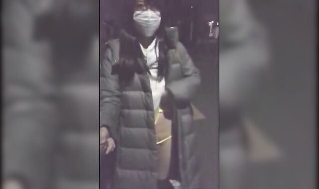 Asian Crossdresser Cums Outside