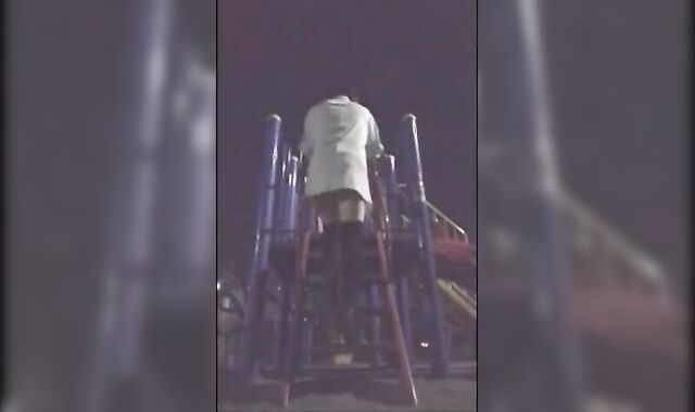 Asian Crossdresser Cums Outside