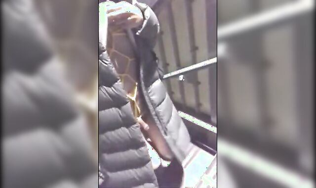 Asian Crossdresser Cums Outside