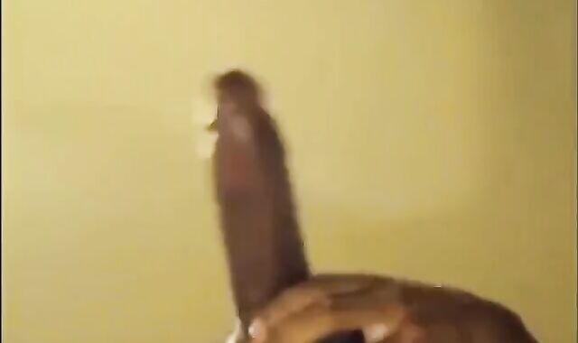 Black guy jacks off his big cock and cums hard 2