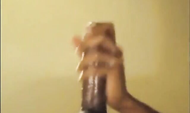 Black guy jacks off his big cock and cums hard 2