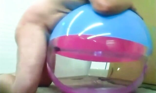 Daddy Plays with Inflatable Beach Ball Sex Toy 3