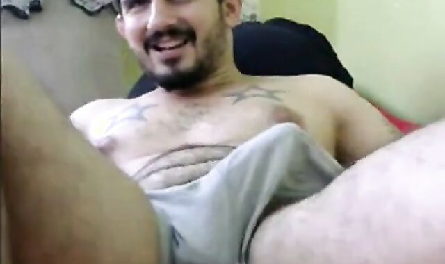 Turkish Guy Shows Off on Webcam