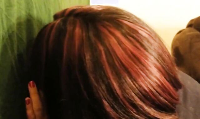 Crossdresser Takes Glory Hole Blowjob and Swallows Cum 2