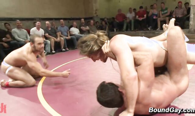 Public Foursome Naked Wrestling Match
