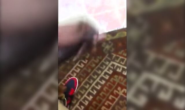 Black Amateur Strokes His Big Uncut Cock