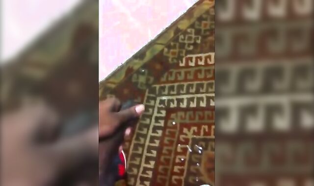 Black Amateur Strokes His Big Uncut Cock