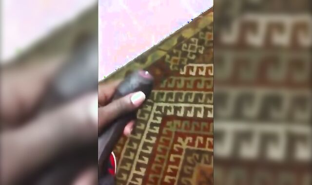 Black Amateur Strokes His Big Uncut Cock