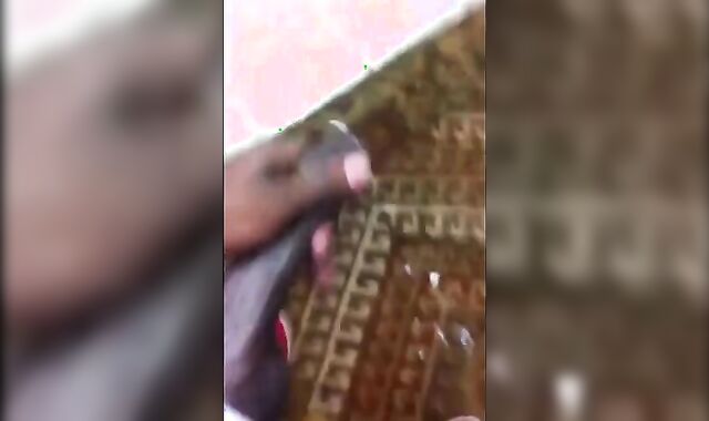 Black Amateur Strokes His Big Uncut Cock