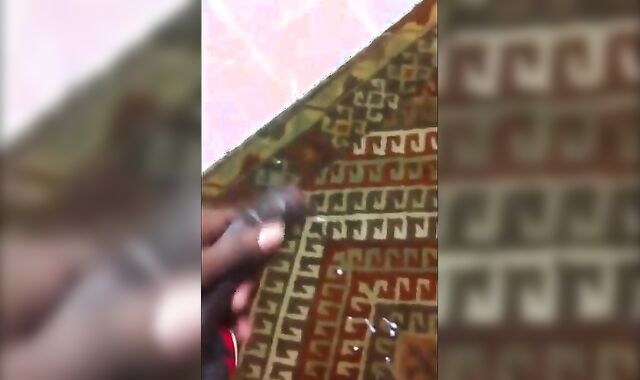 Black Amateur Strokes His Big Uncut Cock