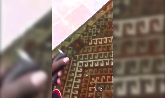 Black Amateur Strokes His Big Uncut Cock