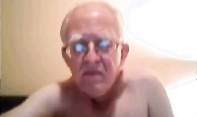 Silver Daddy Strokes His Small Cock